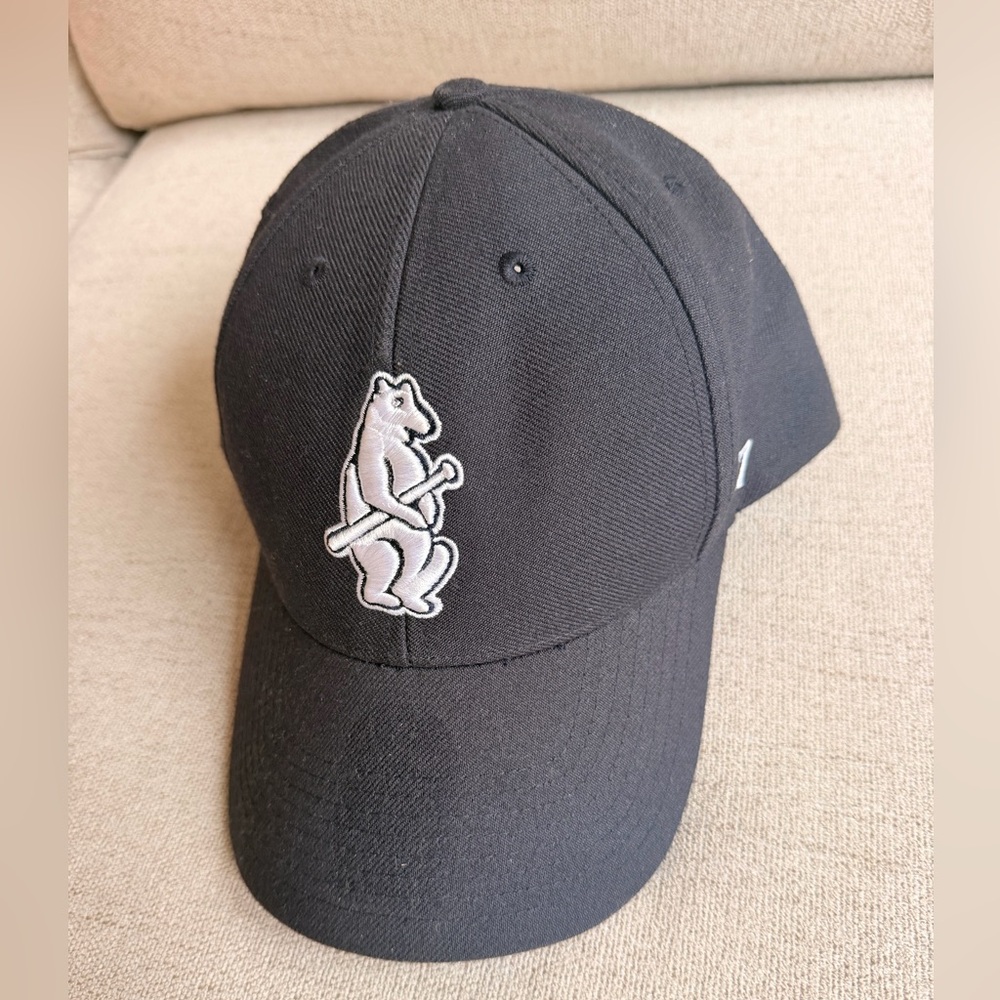 Chicago Cubs Black Baseball Cap with White Bear Logo